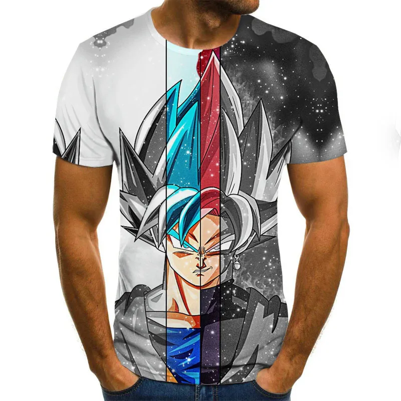 Супер Saiyan 3D футболка Аниме Драконий жемчуг Z Goku летние модные футболки для