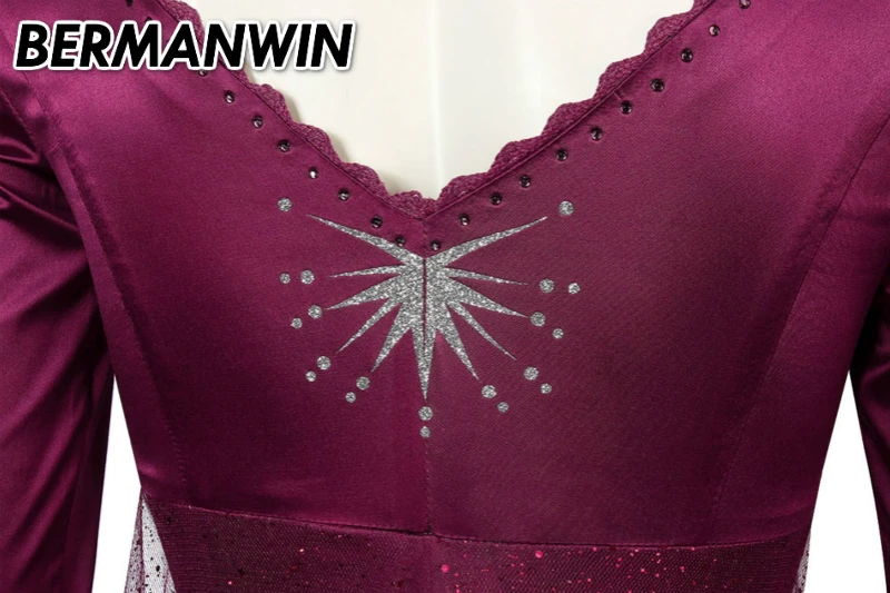 BERMANWIN, высокое качество, платье Эльзы и Анны на Хэллоуин, Женский костюм для взрослых, ледяная принцесса, Эльза, косплей, красное платье для пения, ночная рубашка