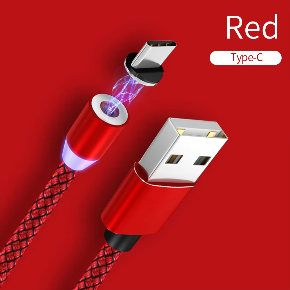 Магнитный кабель TEAEGG Micro usb type C для быстрой зарядки телефона Micro usb type-C магнитное зарядное устройство USB C для iphone huawei xiaomi кабель - Цвет: RC