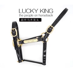 Equestrian Supplies Pull Horse Halter Cage Cover Bright Surface Horse Halter Adjustable Horse Faucet Patent Leather Traction