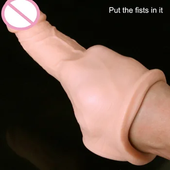 Soft Silicone Penis Extender Reusable Condoms Penis Sleeve Dick Cover Dildo Enlargement Male Cock Ring Adult Sex Toys for Men 6
