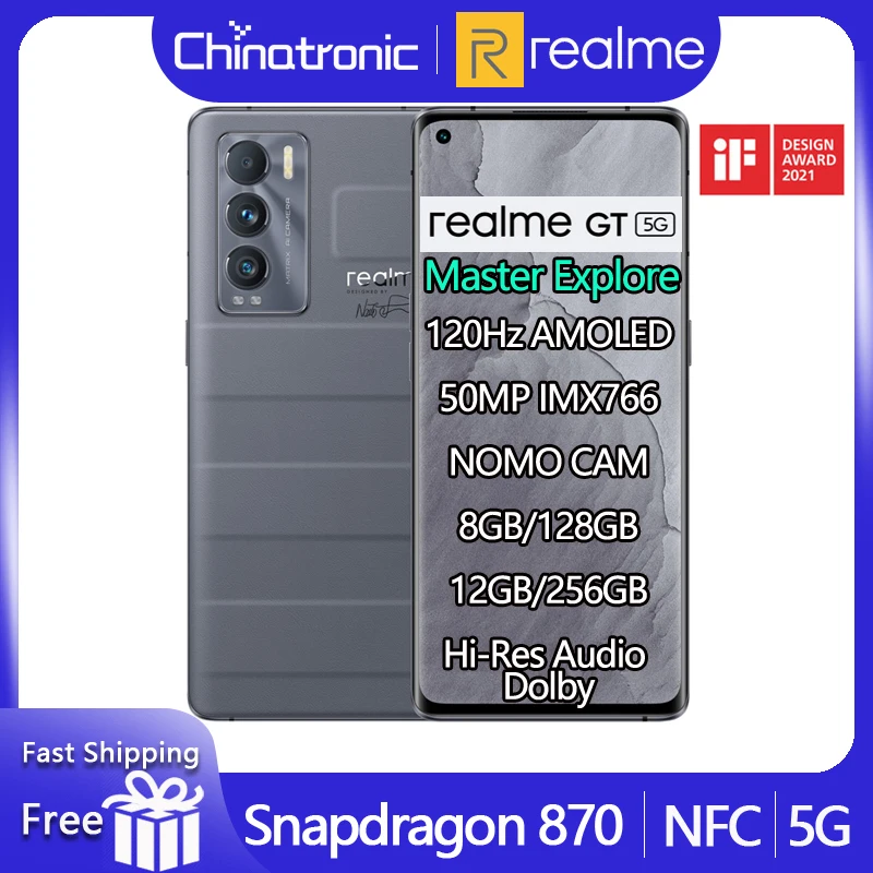 Зарядное устройство realme GT Master Explore Edition мобильный телефон Snapdragon 870 6 55 дюйма FHD + AMOLED
