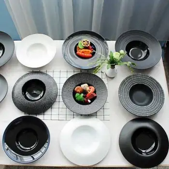 

Dinnerware Ceramic Dinner Plates White Nordic Restaurant Serving Dish Porcelain Assiette Dinner Set Plates And Dishes EA60PZ