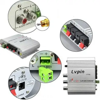 

New LVPIN 20W 12V Super Bass Mini Hi-Fi Car Stereo Amplifier Booster Radio 14*10.3*4cm Accessori Auto Car Amplifier