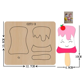 

New Ice cream, felt Wooden die Scrapbooking C-271-3 Cutting Dies Compatible with most die cutting machines