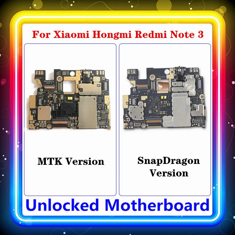 Материнская плата для Xiaomi Hongmi Redmi Note 3 материнская Android MTK / SnapDragon 16 ГБ 32 Замена материнской платы с