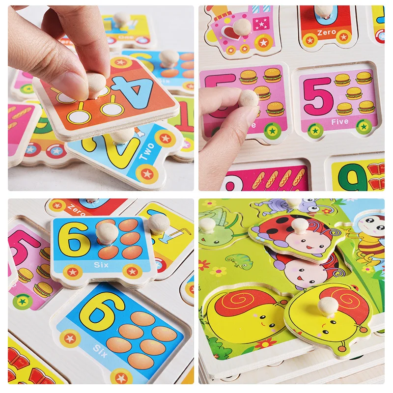 Woods Puzzle Kid Toy Early Educational Toys Numerals Graphic Alphabet Digit Learning 3D Wooden Jigsaw Puzzles Children For Gifts