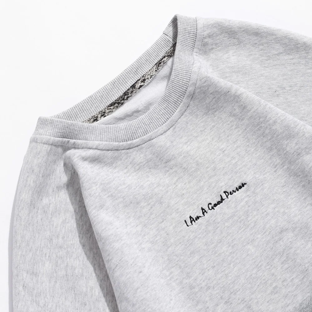 ZAFUL Gradient Color Graphic Sweatshirt Letter Embroidered Ombre Color Sweatshirt Round Neck Long Sleeve Drop Shoulder Hoodie