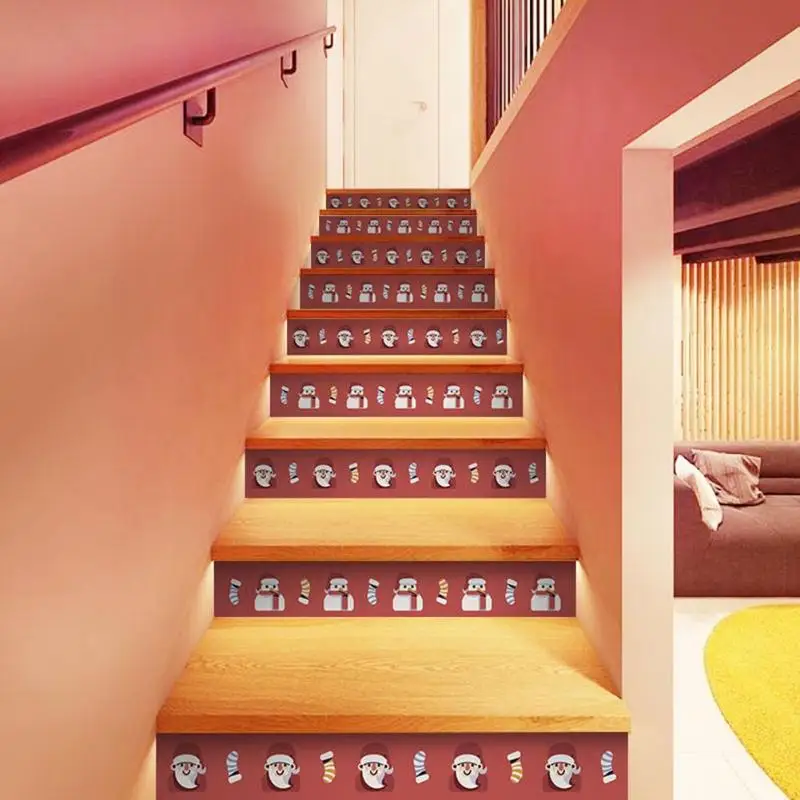 

5pcs 120x18cm Self-adhesive DIY Waterproof Stairs Stickers Christmas Decor