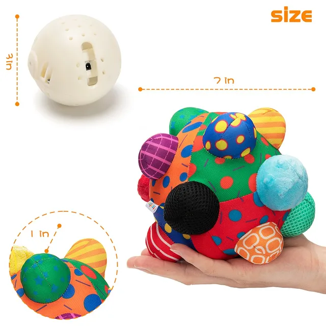 teytoy Developmental Bumpy Ball, USB Charged Bouncing Crawl Ball Toy Baby Sensory Toys Music Shake Dancing Balls Multicolor Ball 6