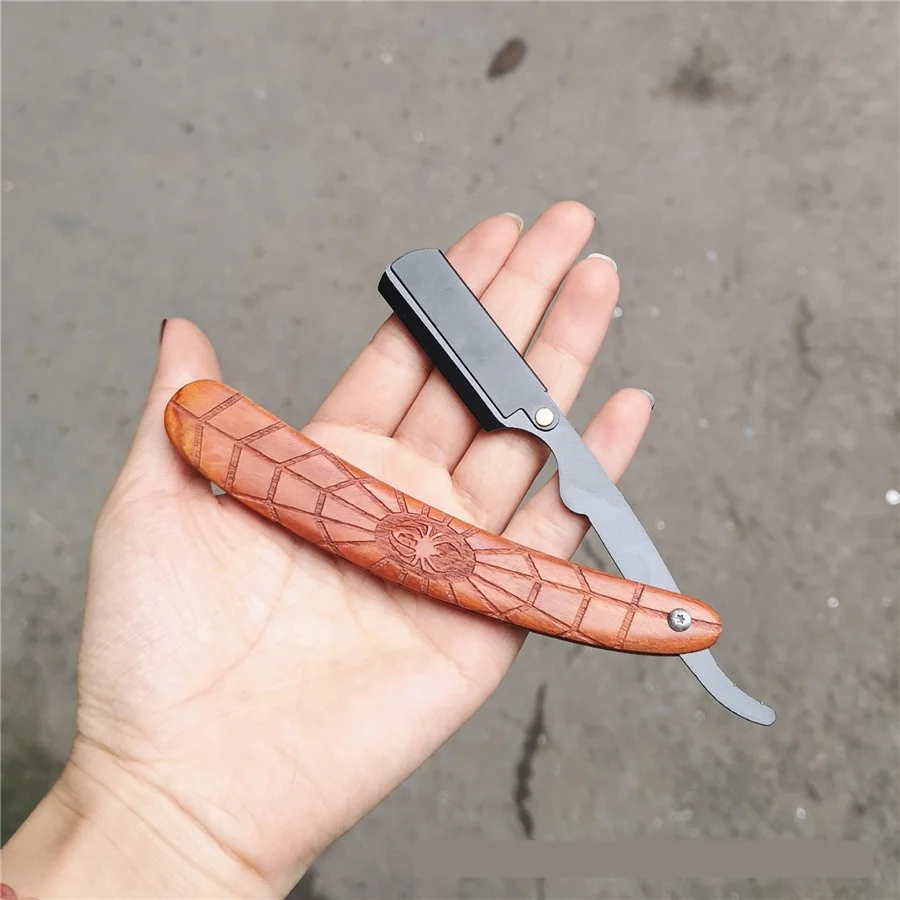 Винтажный бритвенный нож для бровей, бритвенный нож с деревянной ручкой, нож для бритья G1105