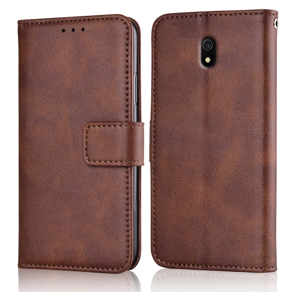 niu-Brown Чехол для Redmi 8A 7A Note 7 8 Pro, мягкий силиконовый флип-чехол-кошелек, кожаный чехол для Redmi 8, чехол для телефона с ремешком - Цвет: niu-Brown
