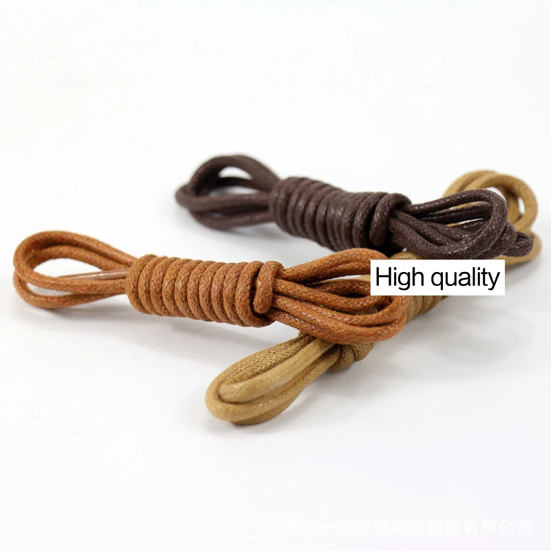 1Pair Waxed Shoelaces Leather Shoe Laces Ropes Round Strings Casual  Bootlaces E