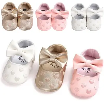 

Cute Infant Baby Girls Princess Soft Sole PU Leather Boy Girl Toddler Bowknot Prewalker Shoes