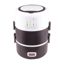 Электрический Ланч-бокс с подогревом, 220 В, Портативный Ланч-бокс с электрическим подогревом, контейнер для еды из нержавеющей стали, термос, Офисная коробка для еды