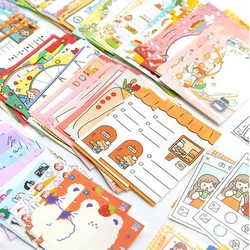 60pcs/120pcs Non-repetitive Cartoon Stickers Kawaii Hand Account Material Paper Background Paper Collage Note Paper Stationery