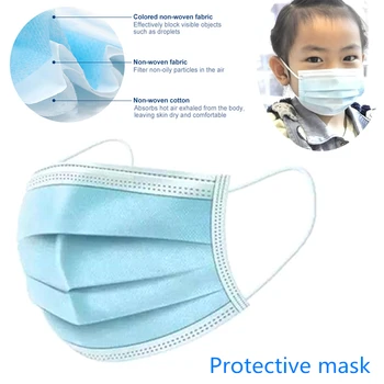 

1/5/10/20Pcs 3-layer Kids Disposable Masks Dust Anti flu Protector Masks Protective Masks Boys&Girls mascaras faciais gripe D45