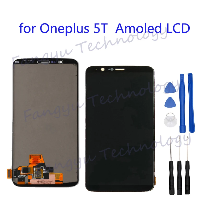 

For Oneplus 5T A5010 Amoled LCD Monitor Touch Digital Glass For Oneplus 5T LCD display Repair Accessories + tools for reparing