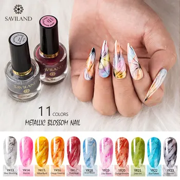 

SAVILAND 10ml Metal Blossom Gel Watercolor Nail Polish DIY Ink Smoke Painting Flower Effect Gel Varnish Nails Art Design