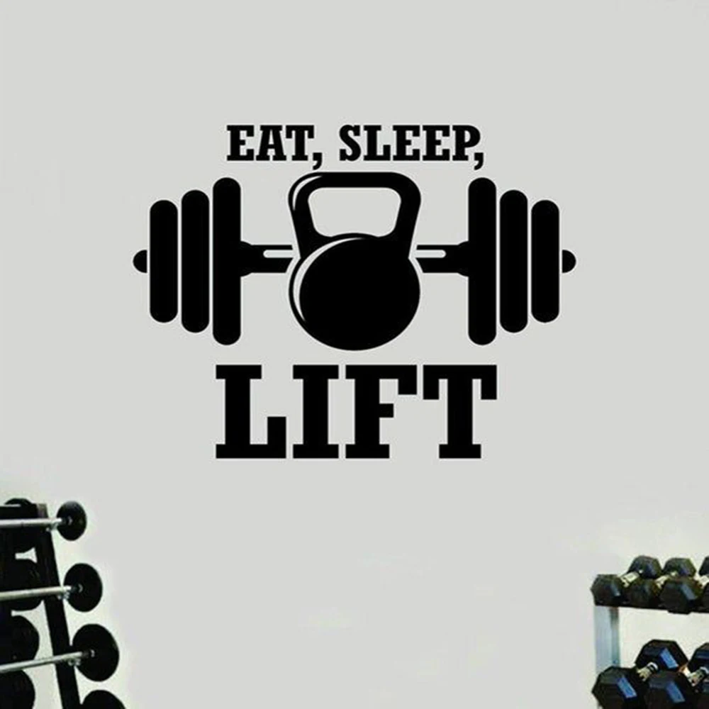 Creative GYM Art Vinyl Wall Sticker Waterproof Wall Decals For Gym Decoration Accessories Murals Sticker Wallpaper Decor