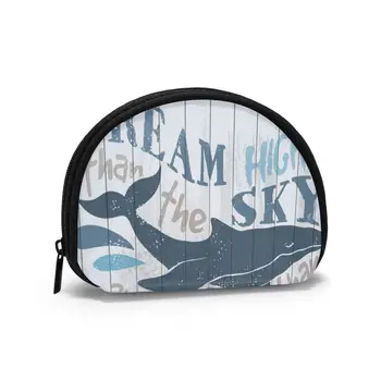 

Women WalletsZipper Small Wallet Short Credit Card Coin Purse FemaleWhale On Wood Board Dream Higher Deeper Than The Ocean