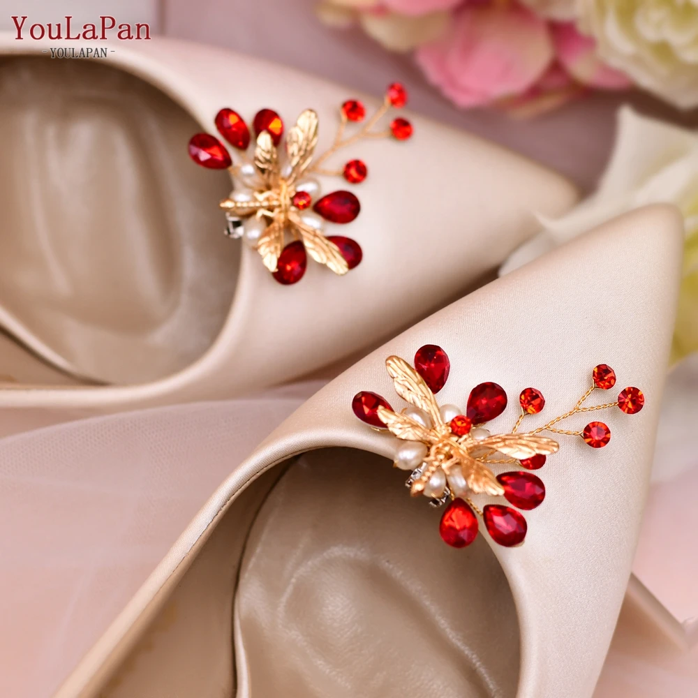 

TOPQUEEN X43 2pcs Shoe Clip Wedding Shoes High Heel Women Bride Decoration Rhinestone Shiny Decorative Clips Charm Buckle