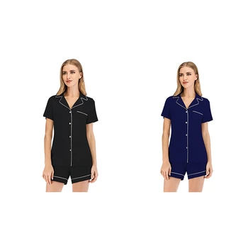 

Women Pajamas Sexy Female Summer Short-Sleeved Home Service Casual Cardigan Women's Suit