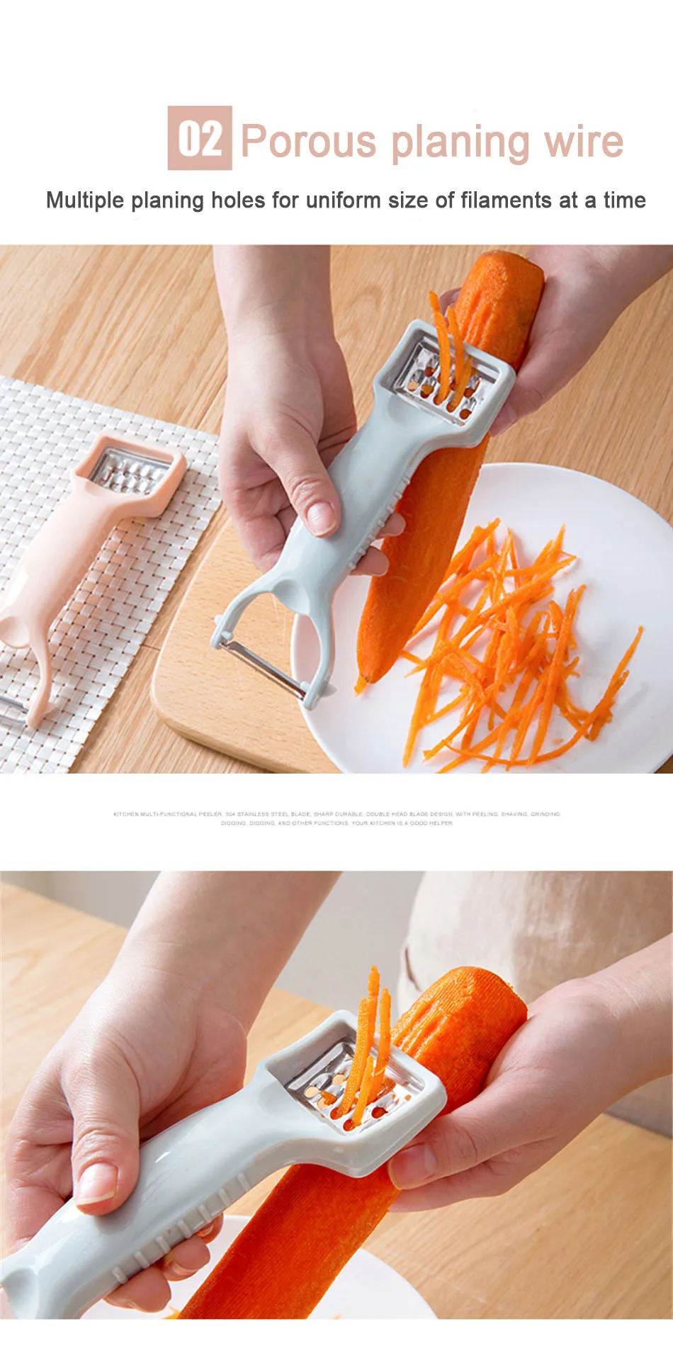 Multifunctional Peeler Garlic Press Vegetable Fruit Potato Carrot Peeler Grater Turnip Cutter Slicer Durable Kitchen Accessories