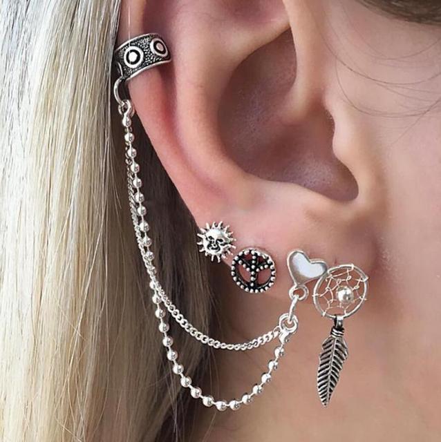 earrings fashion jewelry 2020 stud earing trend ear studs piercings chain aretes accesories for women grils navidad