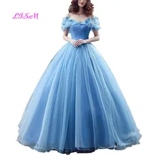 С открытыми плечами бисером бальное платье с юбкой из тюля детское вечернее платье «Золушка»; платье с милой бабочкой, ремни Длинные платья для выпускного вечера