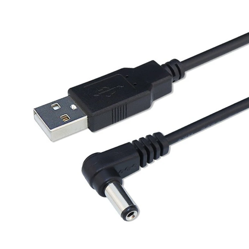 USB Charging Cable 2M DC5.5*2.1 Elbow 90 Angled