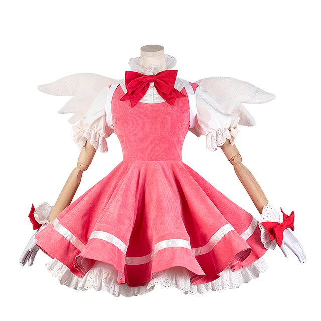 Anime Cardcaptor Sakura Kinomoto Pink Cosplay Costume Set For Women