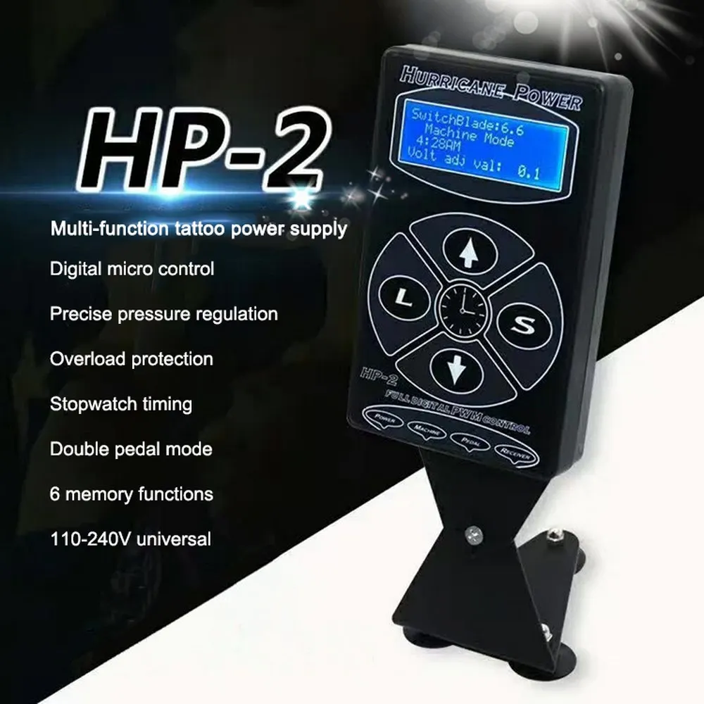 Hp-2 тату Электропитание цифровой мощность ЖК-дисплей черный/серебристый/белый для комплектов машины макияж инструменты для ухода за красотой