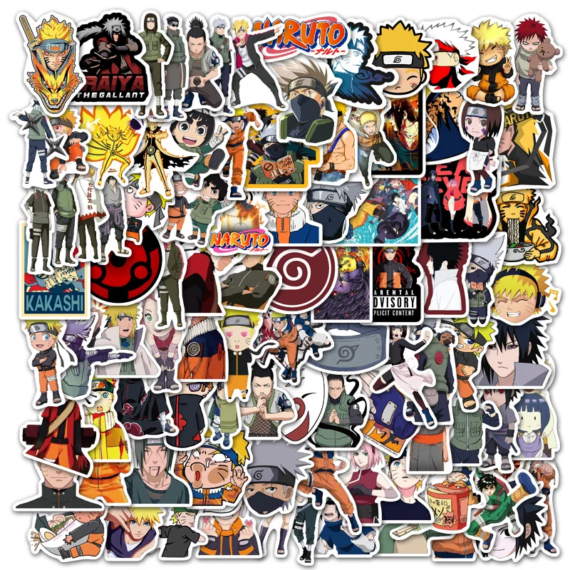 100pcs Hot anime Naruto Sasuke stickers diy decoration laptop Luggage helmet water cup refrigerator guitar skateboard