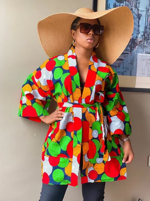 Simbi African Floral Print Coat - Image 5