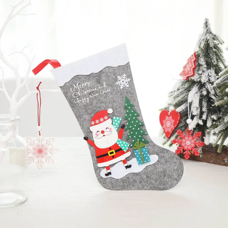 Рождественские высококачественные маленькие носки рождественские украшения для рождественской ёлки подвесные рождественские чулки подарочные сумки - Цвет: Темно-синий