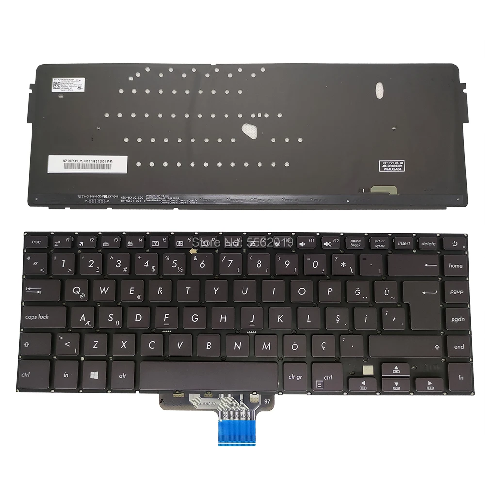 

Турецкая Болгарская клавиатура с подсветкой для ASUS X510 Vivobook X510UR X510QA S510 F510 F510UR Сменные клавиатуры 0KNB0-4626TU00