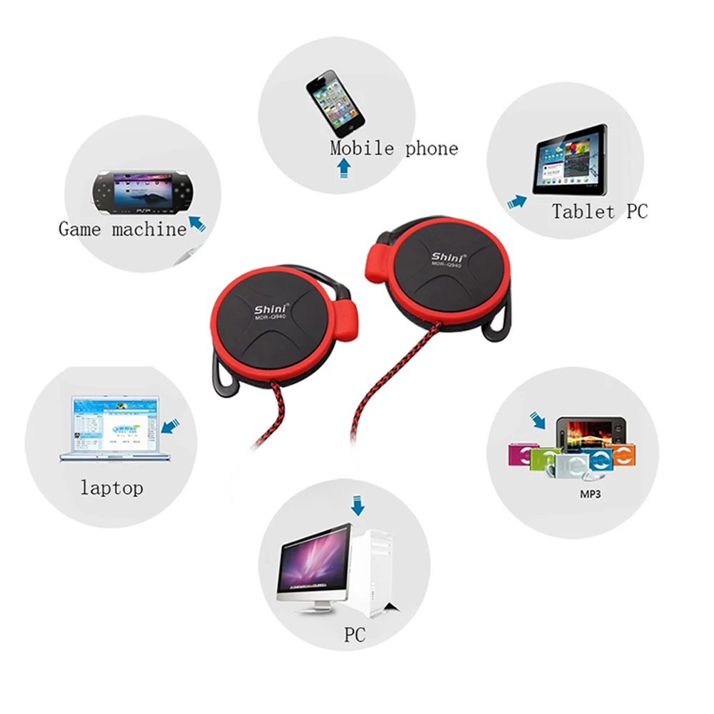 Наушники ShiniQ940 3 5 мм гарнитура EarHook наушники для MP3 плеера компьютера мобильного