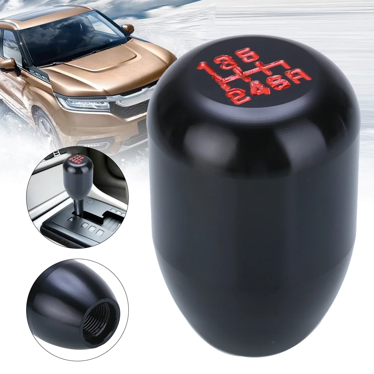 Mayitr 1pc Universal 6 Speed Aluminum Alloy Gearstick M10x1.5 Car Gear Shift Head Knob For Honda Acura RSX Civic