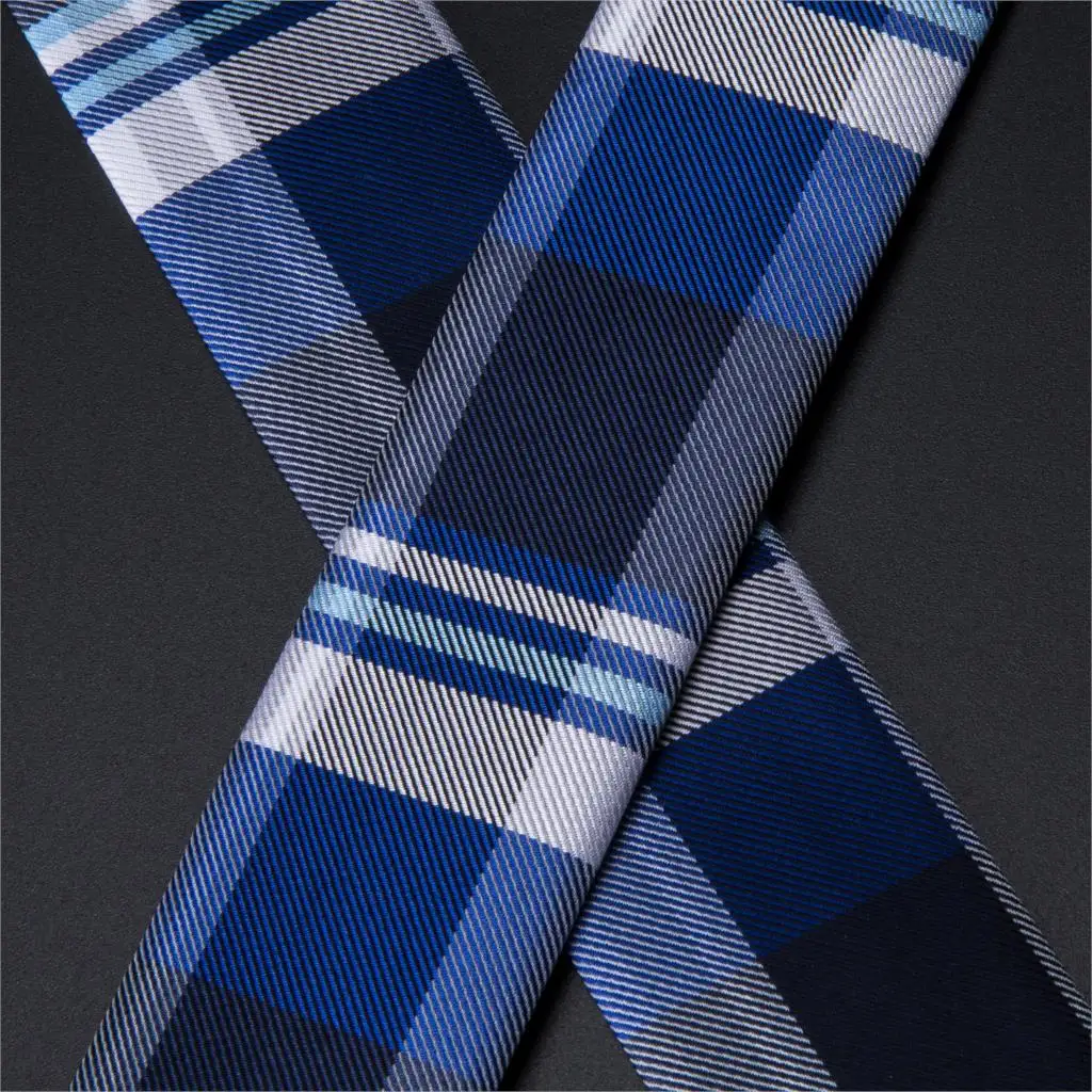 Hi-Tie мужские подтяжки клетчатые модные свадебные различные 6 зажимов вечерние предварительно завязанные бабочка Карманный платок Набор регулируемые синие подтяжки