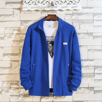 

Autumn Plus Fat plus Male Jacket Shirt Fat Sports Loose Coat Fat Man Li Collar Cardigan Leisure Men's Wear Spuer