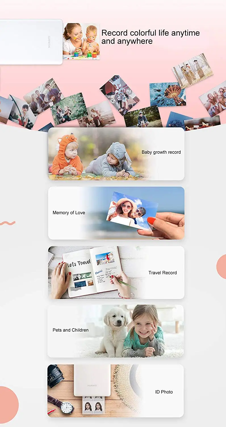 Huawei AR Портативный Карманный фотопринтер мини портативный DIY фотопринтеры для смартфонов принтеры для IOS
