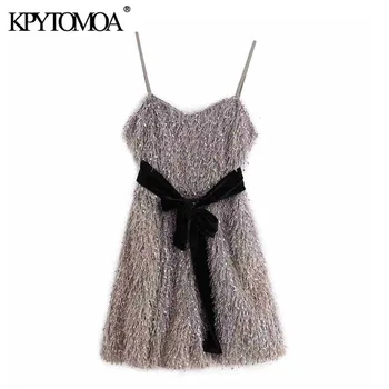 

Vintage Chic With Velvet Belt Tassel Playsuits Women 2020 Fashion Back Zipper Spaghetti Straps Female Short Jumpsuits Body Femme
