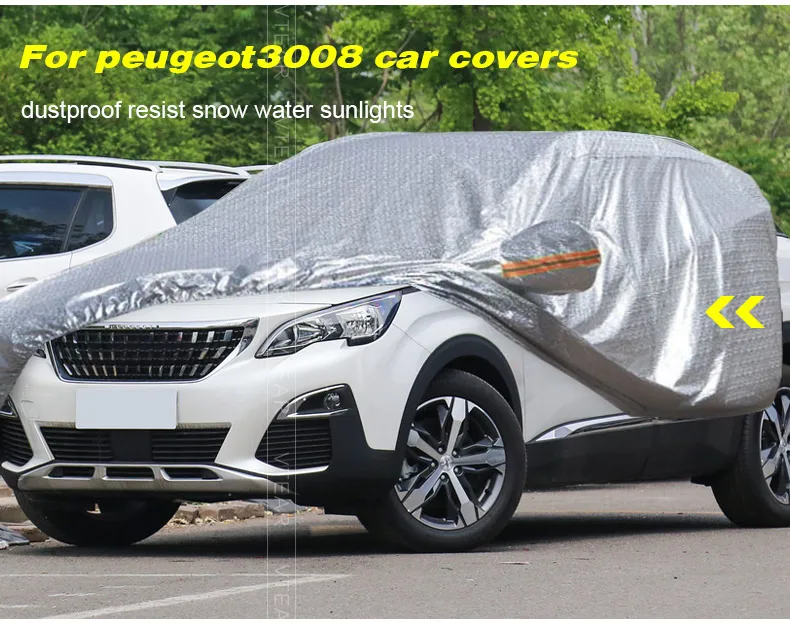 Vtear автомобильные чехлы для peugeot 3008/GT 5008/GT аксессуары авто чехлы из алюминиевой пленки Наружные защитные чехлы для автомобилей