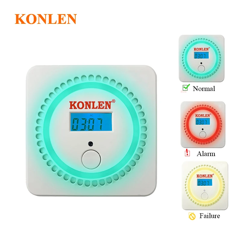 

KONLEN Digital LCD Display Standalone LPG Netural Gas Leakage Detector With Solenoid Valve For Home Security 433MHZ Optional