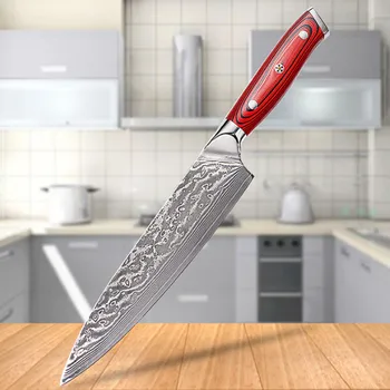 

High Quality Chef Knife in Kitchen Knives 8 inch Japanese High Carbon VG10 67 layer Damascus Steel santoku Cleaver Chopping Knif