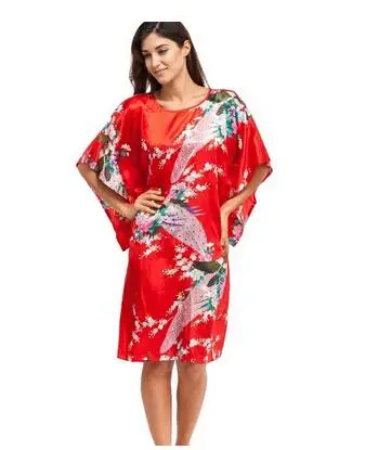 Women's Summer Lounge Robe Rayon Nightgown Large Loose Sleepwear Bathrobe Gown for women nightgowns,women nightdresses,sleeping dress