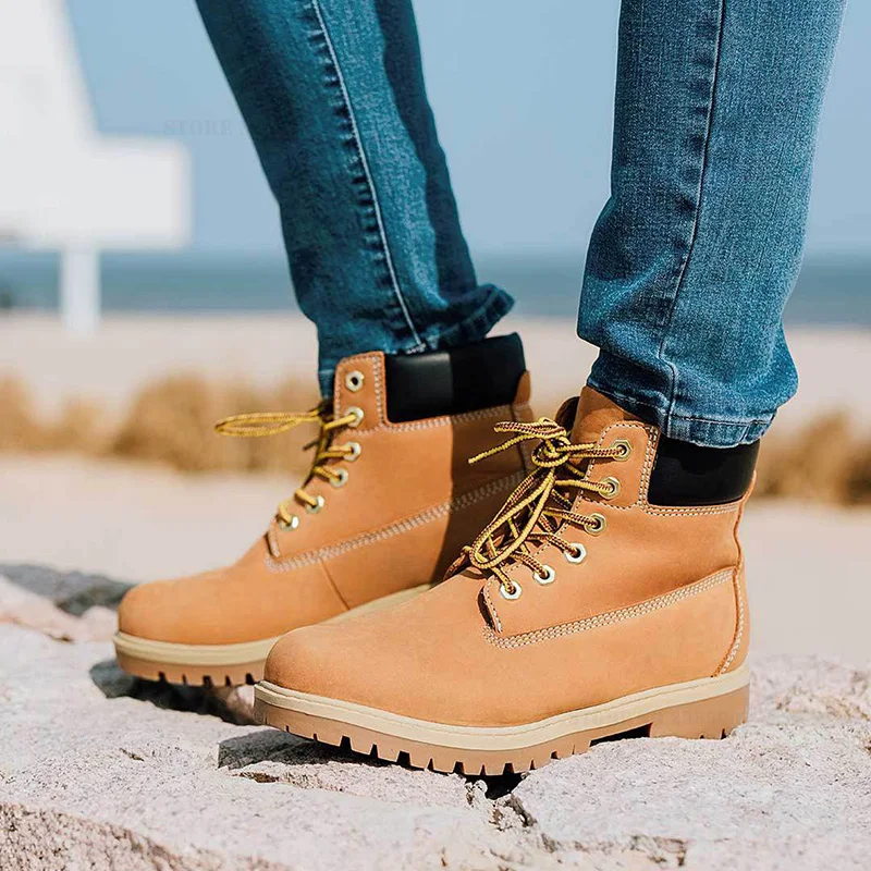 Xiaomi Cowhide Tooling Boots Men Women Martin Boots Warm Winter Wear Resistant Anti-slip Up Antibac