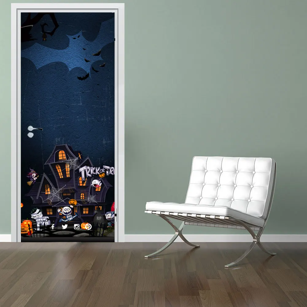 Наклейки на двери Хэллоуин 2 шт./компл. наклейки дверь для детской комнаты