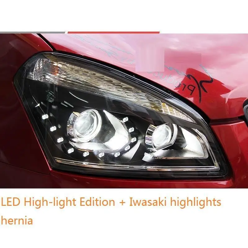 MODEL D Автозапчасти для экстерьера лампы светодиодные дневные ходовые аксессуары для укладки фары автомобильные фары в сборе 16 для Nissan Qashqai - Цвет: MODEL D